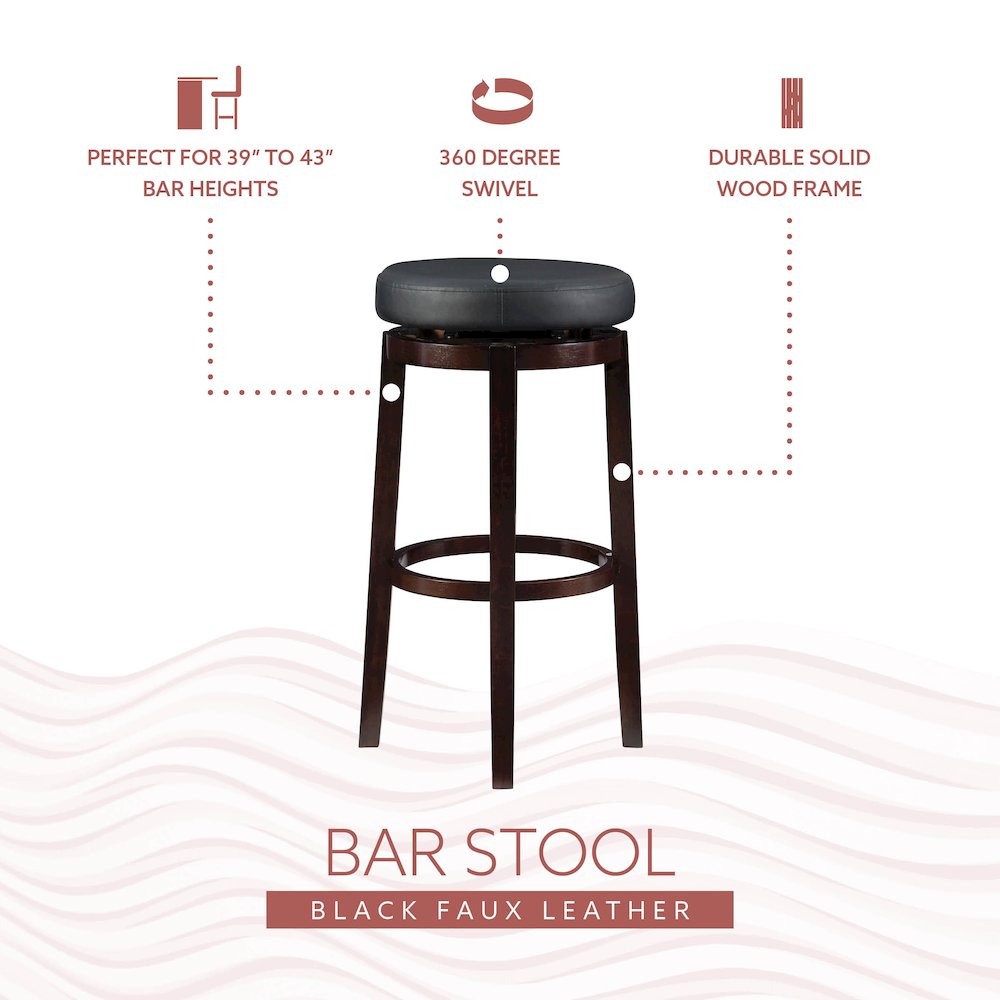 Maya Black 29 Inches Bar Stool. Picture 12