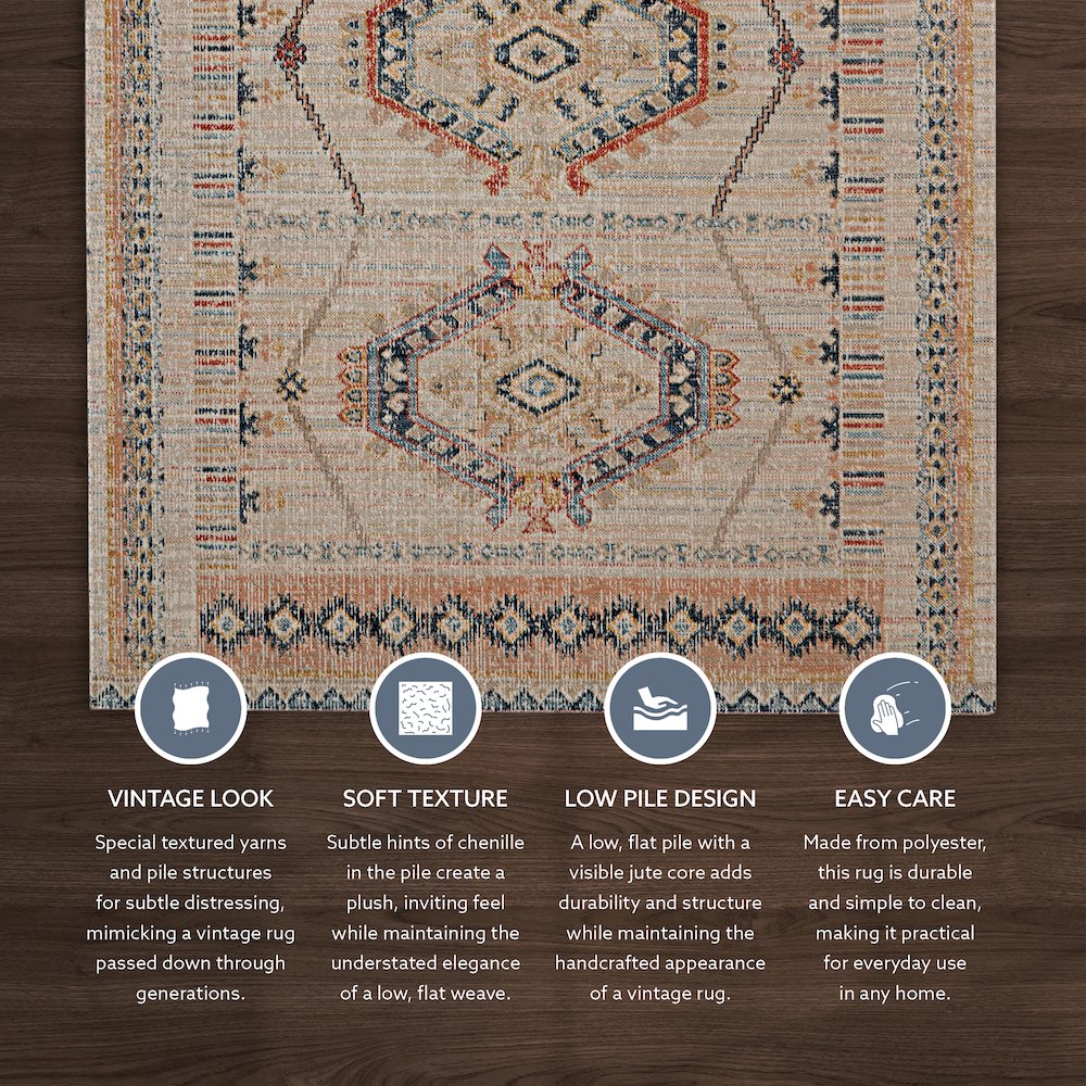 Great Zero Lana Ivory & Terracotta 5x7.6, Rug. Picture 2
