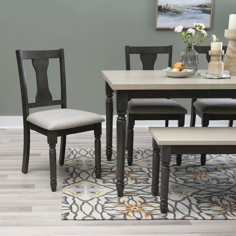 Willow 6 PC Grey Dining Set. Picture 4