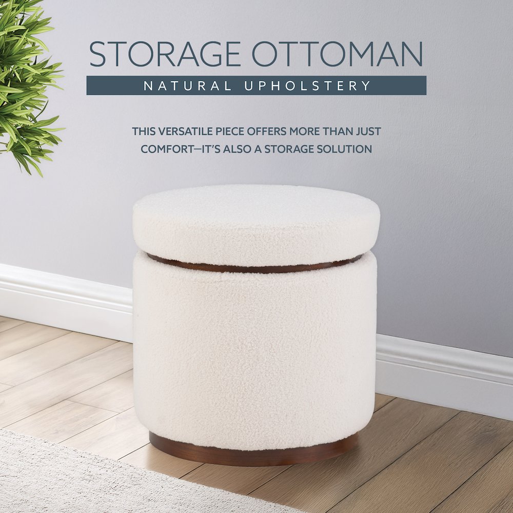 Blanche Storage Ottoman Natural Walnut. Picture 8