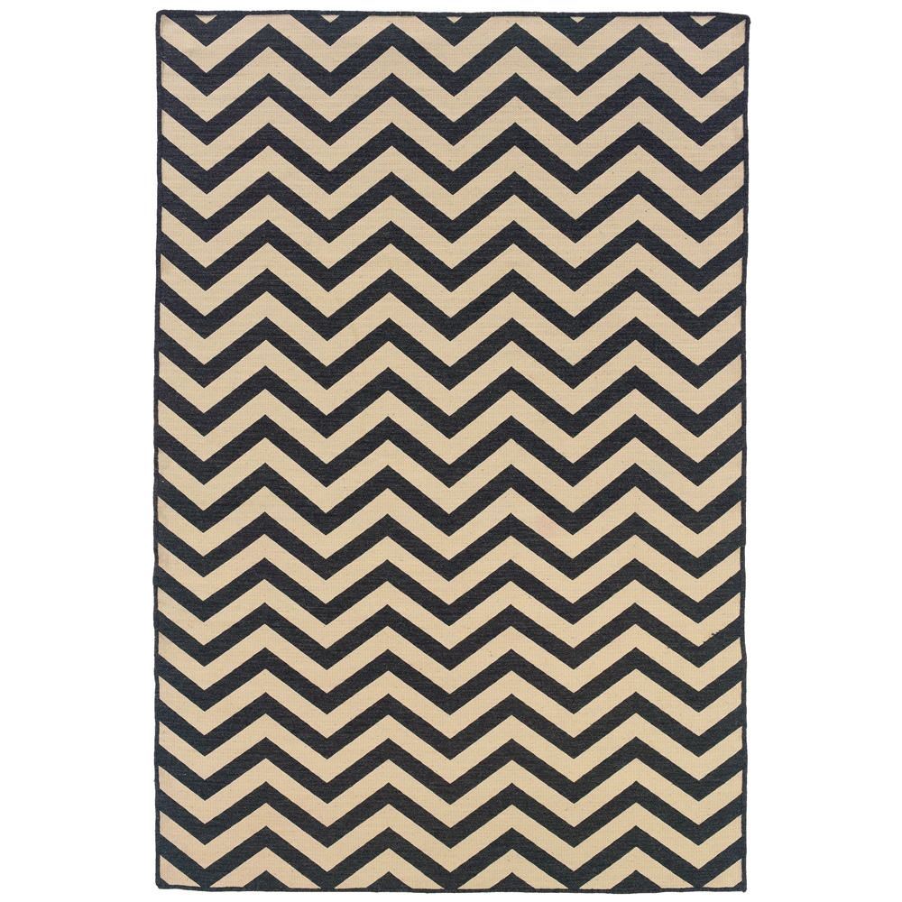 Salonika Reversible Chevron Grey 5x8, Rug. Picture 1
