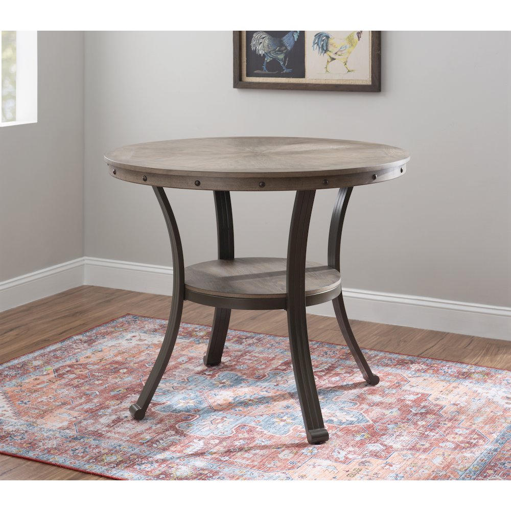 Franklin 5 Piece Gathering Counter Height Group Pewter. Picture 6