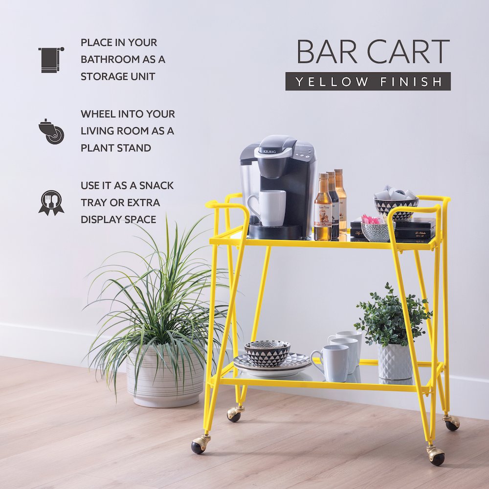Yellow Mid-Century Bar Cart. Picture 10
