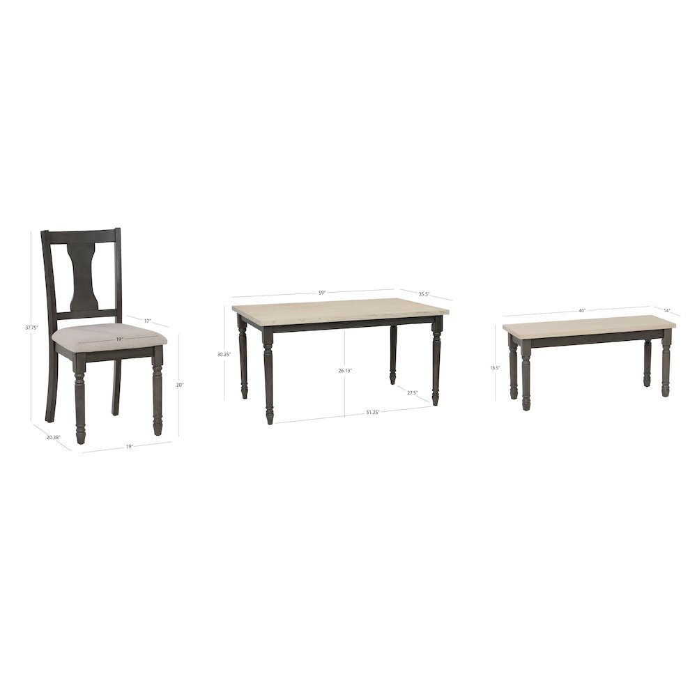 Willow 6 PC Grey Dining Set. Picture 11