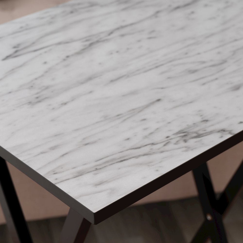 White Faux Marble Tray Set. Picture 4