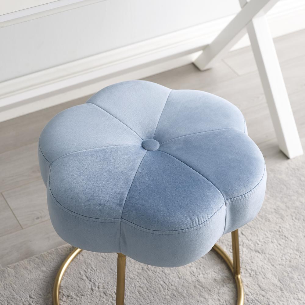 Seraphina Accent Vanity Stool, Blue. Picture 2