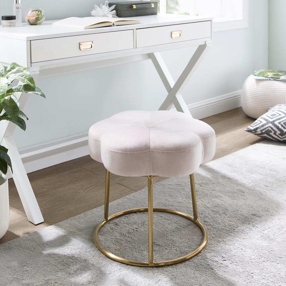 Seraphina Accent Vanity Stool, Pink. Picture 1