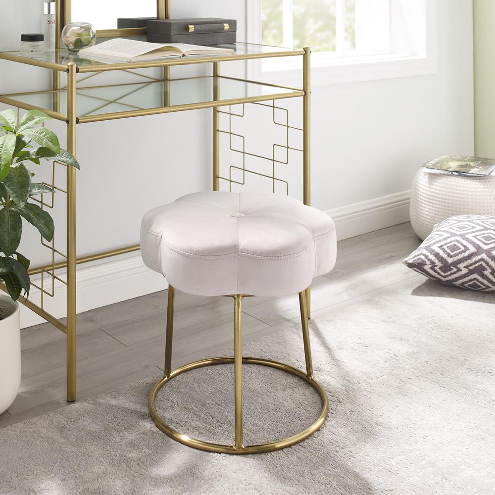 Seraphina Accent Vanity Stool, Pink. Picture 3