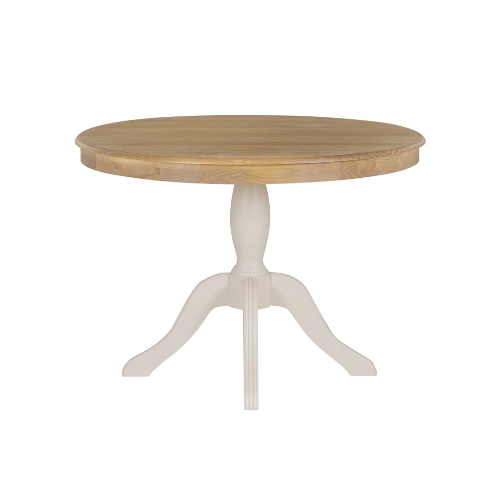 Tobin Pedestal Dining Table, Natural And White. Picture 5