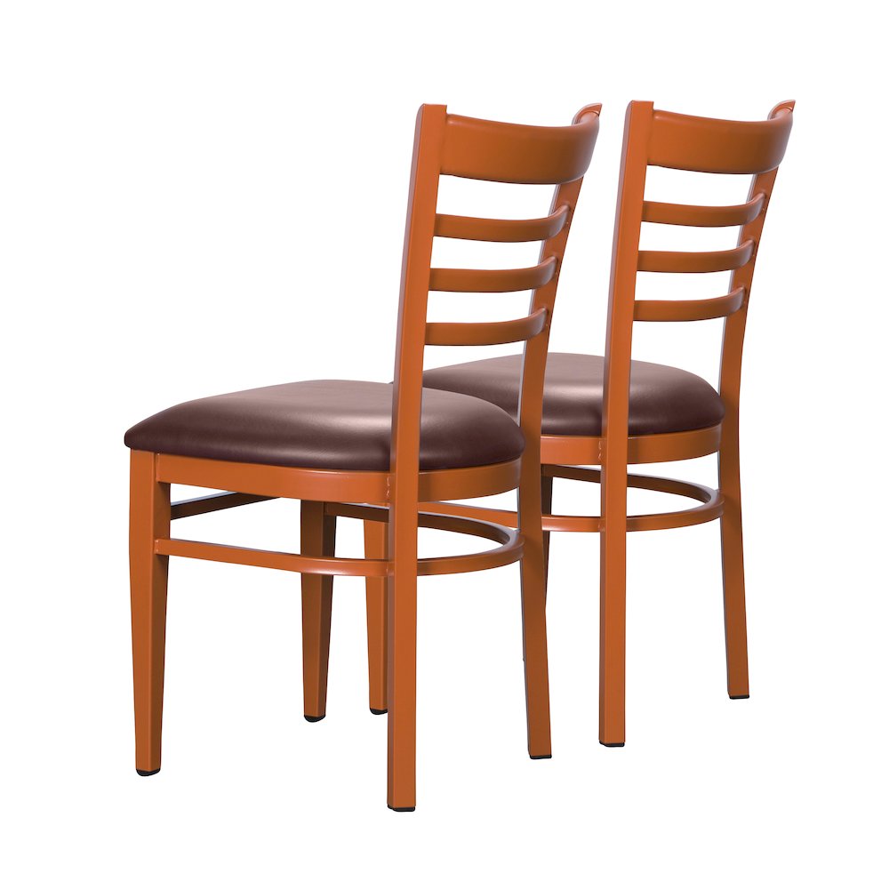 Baxter Metal Side Chair Honey  Burgundy Set Of 2. Picture 10