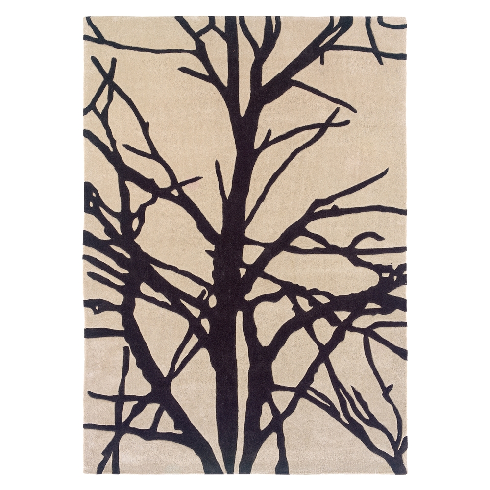 Trio Forest Cream & Charcoal 5x7, Rug. Picture 1