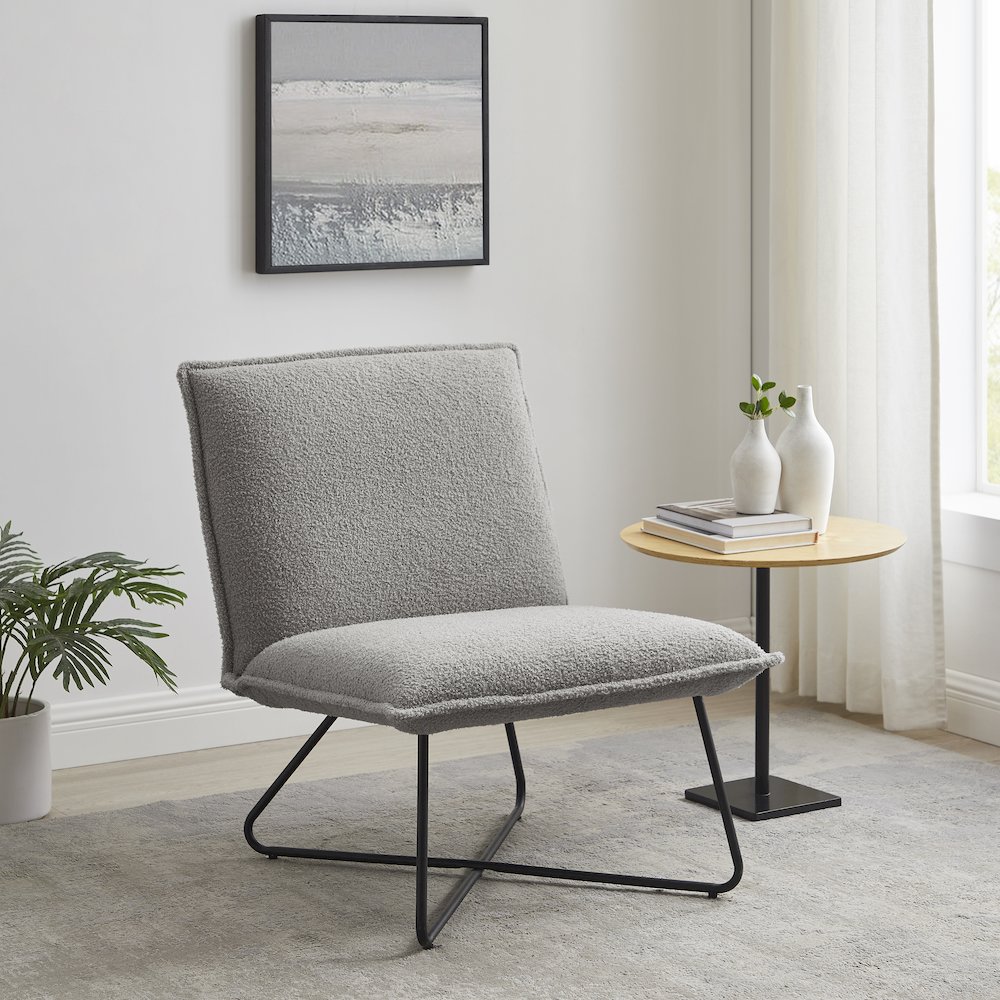 Kelvin Sherpa Grey Chair. Picture 3
