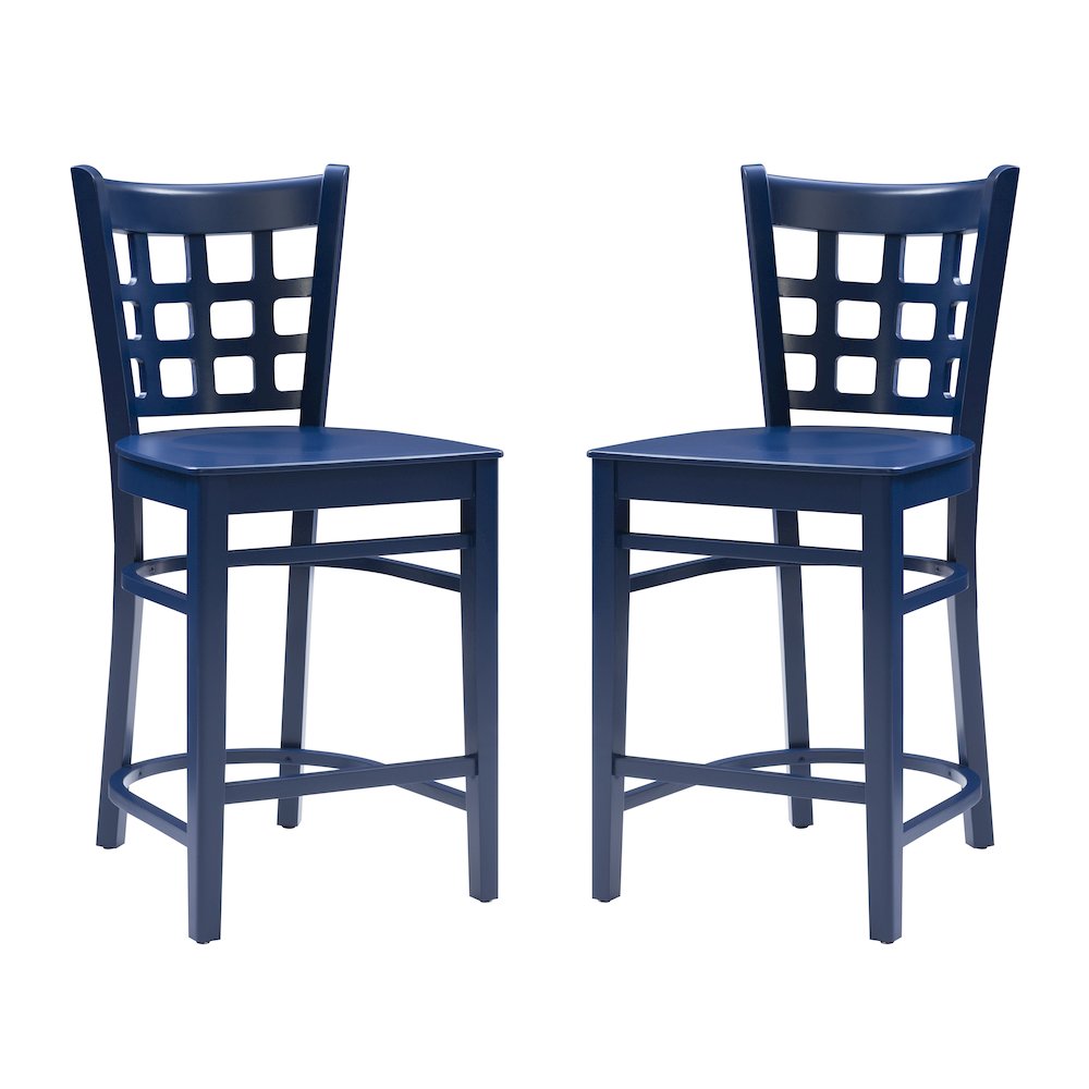 Lola Navy Counter Stool W Wood Seat. Picture 7