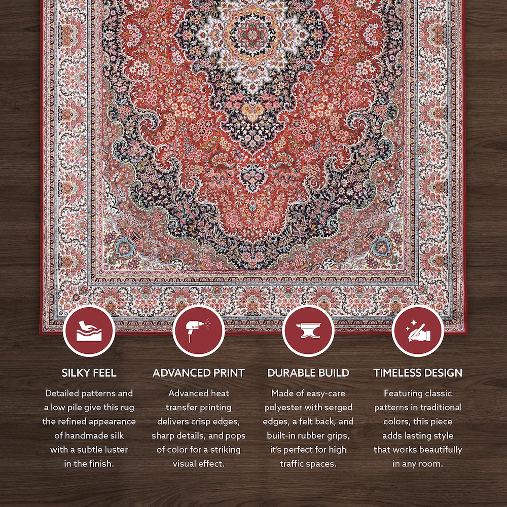 Emerald Sanlin Red & Ivory 5x7, Rug. Picture 2