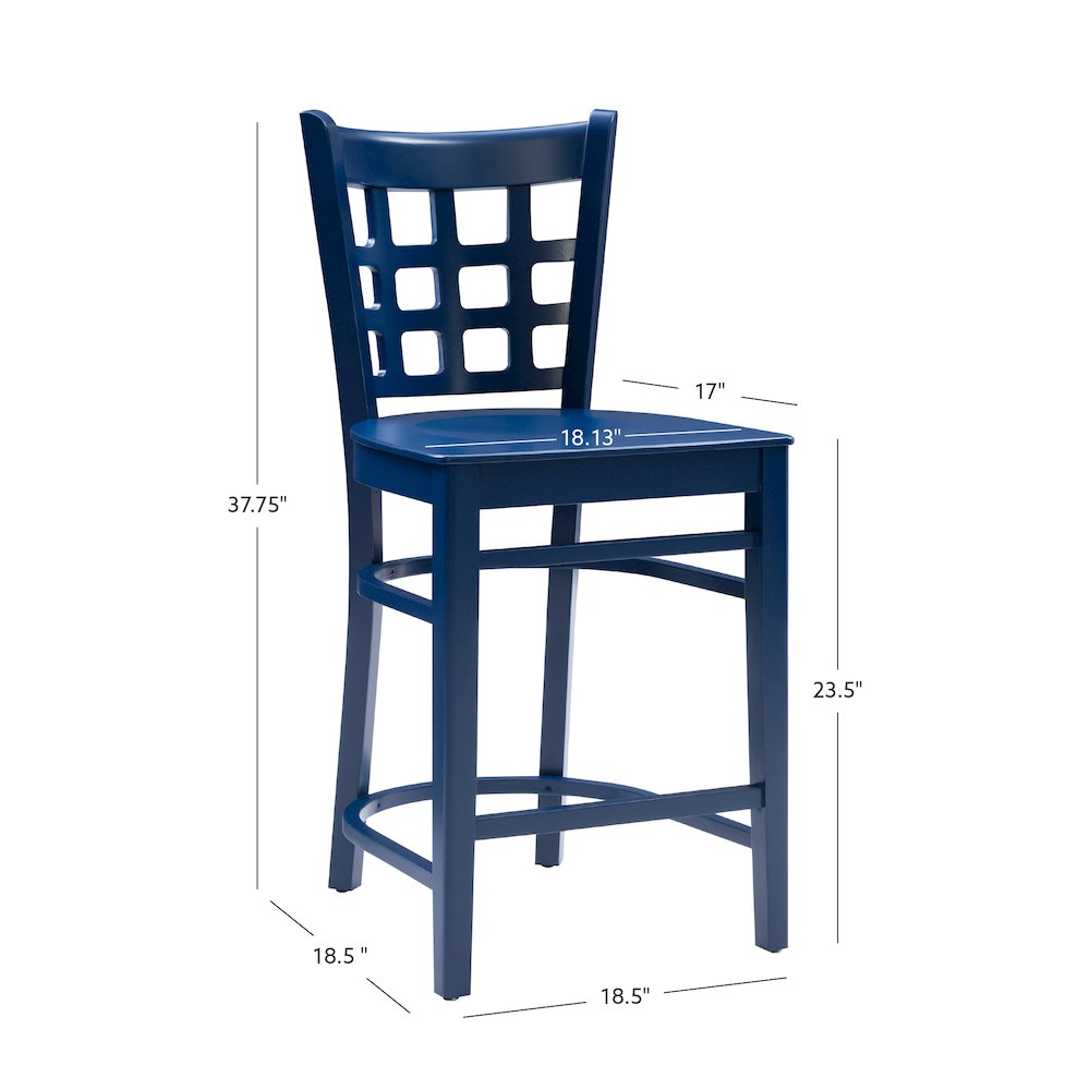 Lola Navy Counter Stool W Wood Seat. Picture 15