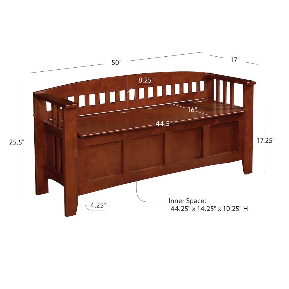 Split Seat Storage Bench. Picture 12