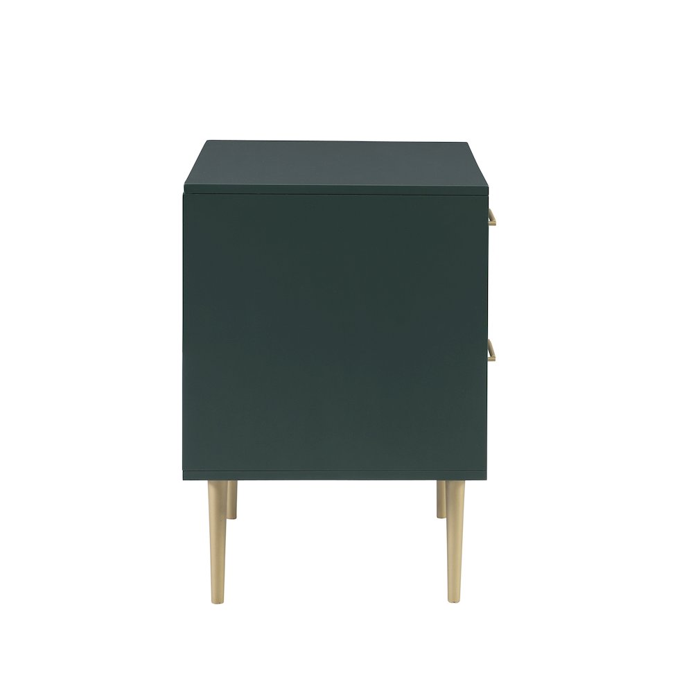 Gloria Two Drawer Night Stand Dark Green. Picture 7