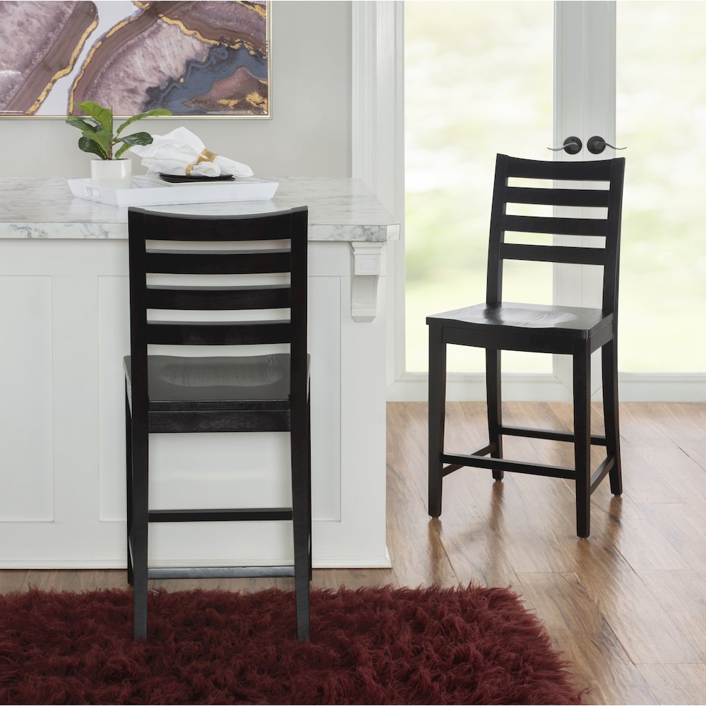 Flynn Counter Stool Black Set Of 2. Picture 4