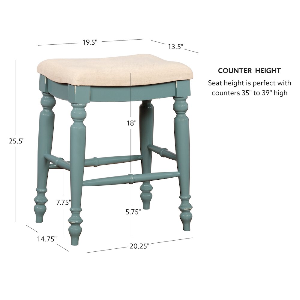 Marino Blue Backless Counter Stool. Picture 9