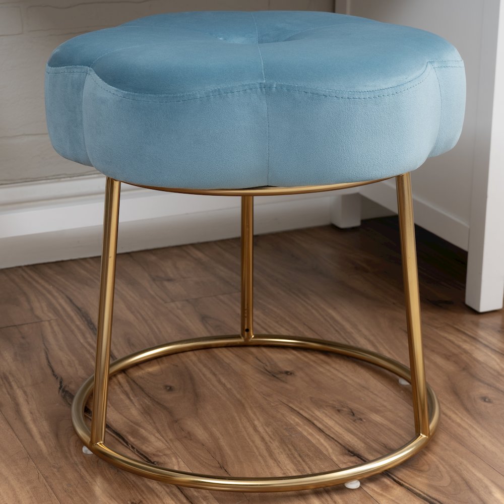 Seraphina Accent Vanity Stool, Blue. Picture 3