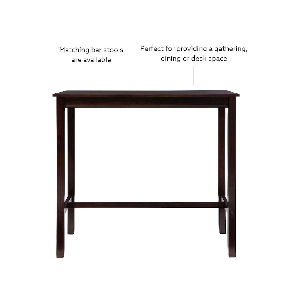 Claridge 42 Inch Bar Height Pub Table, Walnut. Picture 7