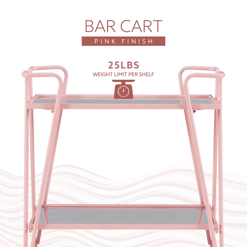 Pink Mid-Century Bar Cart. Picture 14