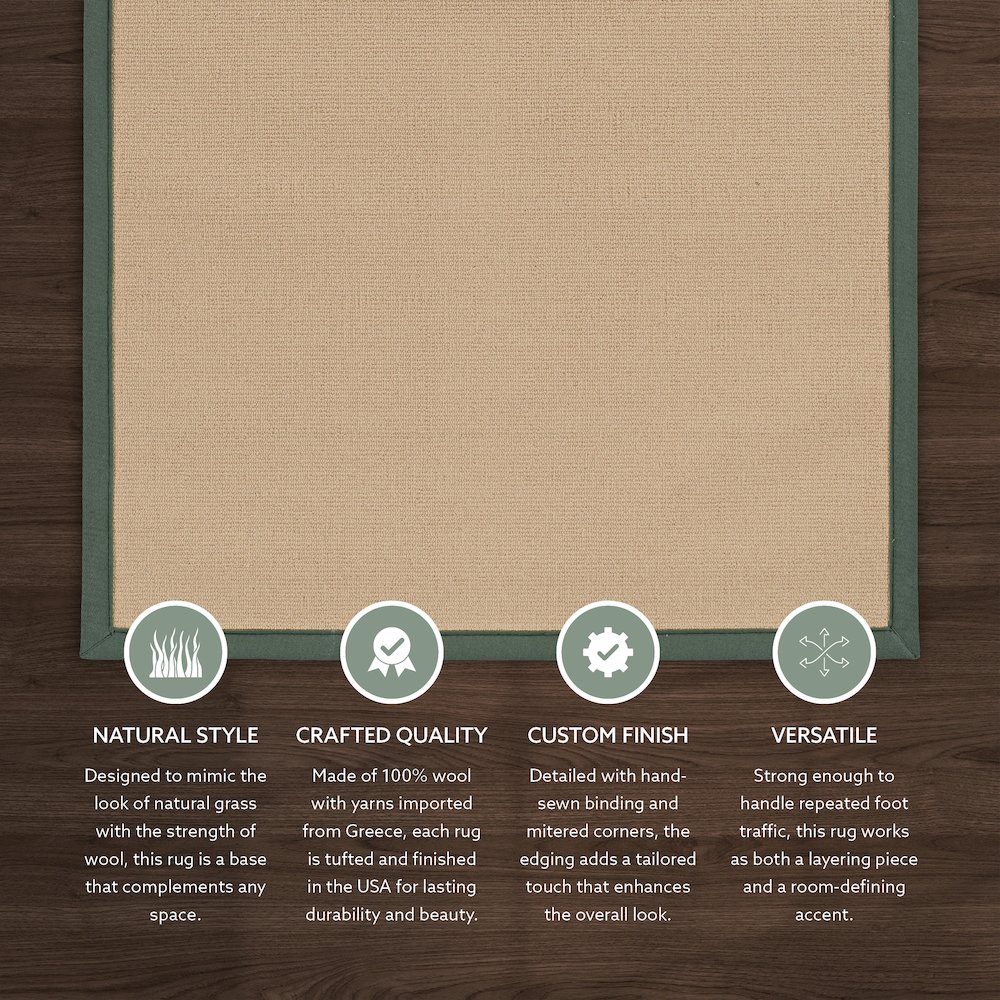 Athena Sisal & Green 9.10x13, Rug. Picture 2