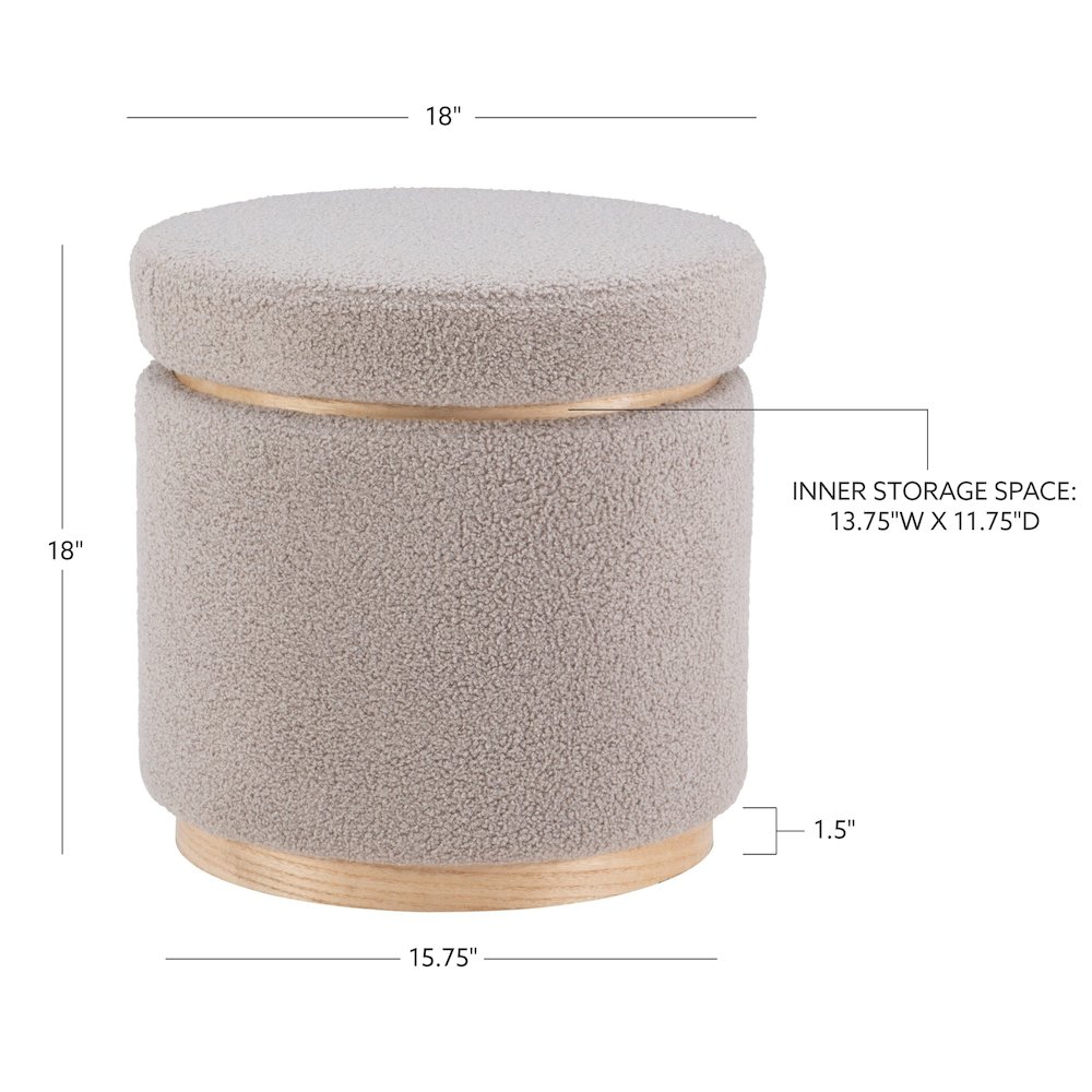 Blanche Storage Ottoman Grey. Picture 12