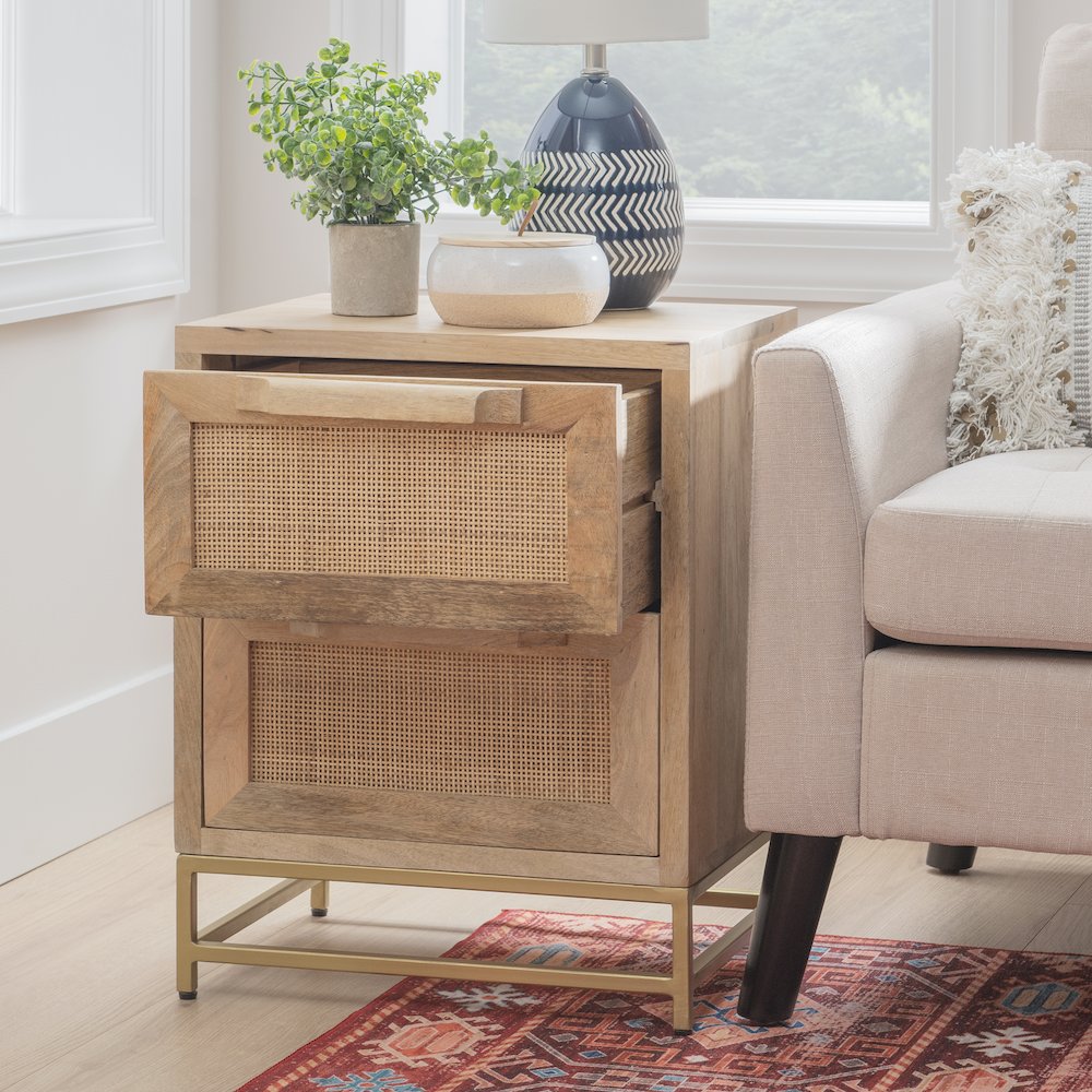 Janie Rattan Cabinet Two Drawers. Picture 4
