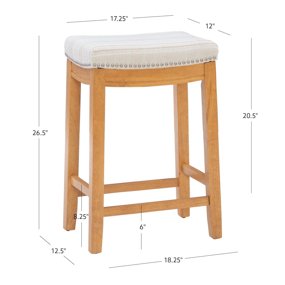 Claridge  Linen Striped Counter Stool. Picture 15