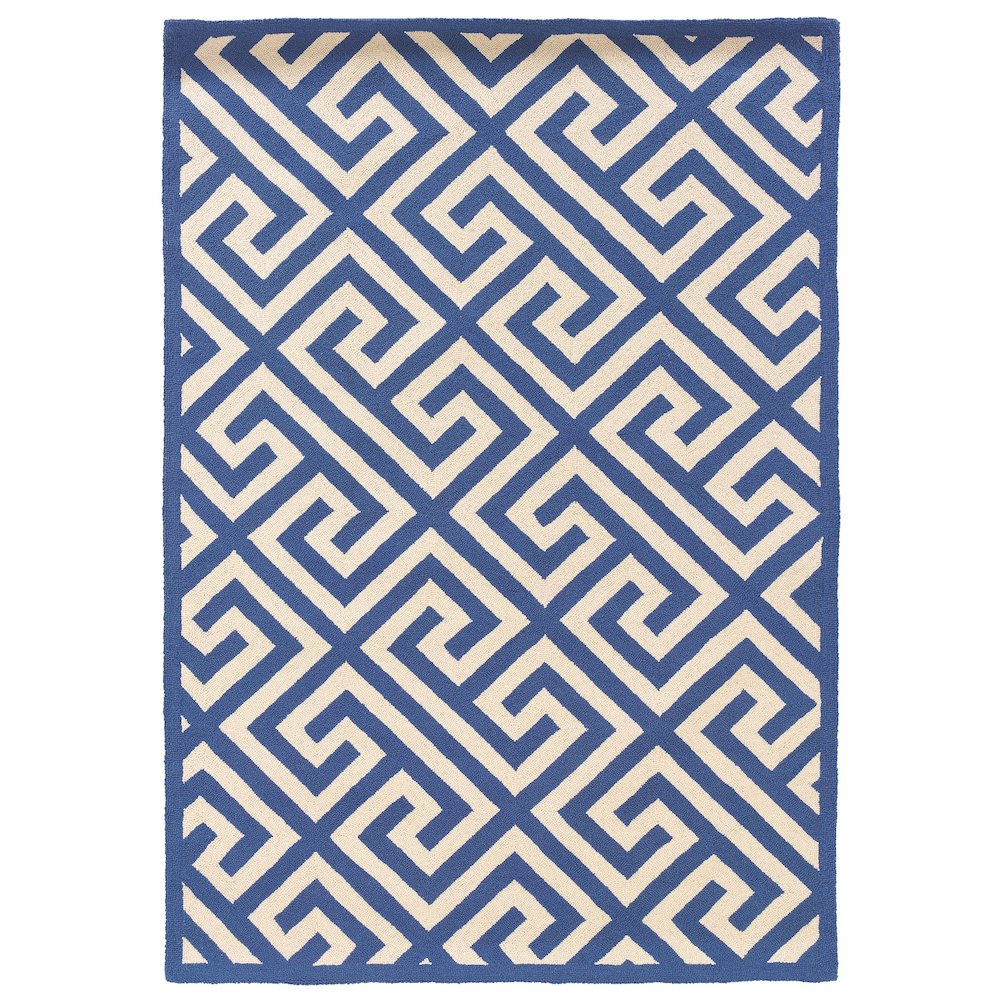 Silhouette GreekKey Navy & Ivory 5x7, Rug. Picture 1