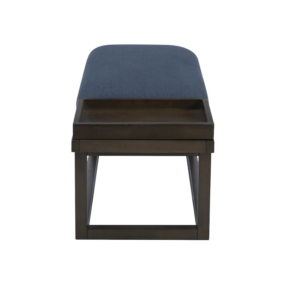 Georgia Bench With Tray Brown Navy. Picture 4