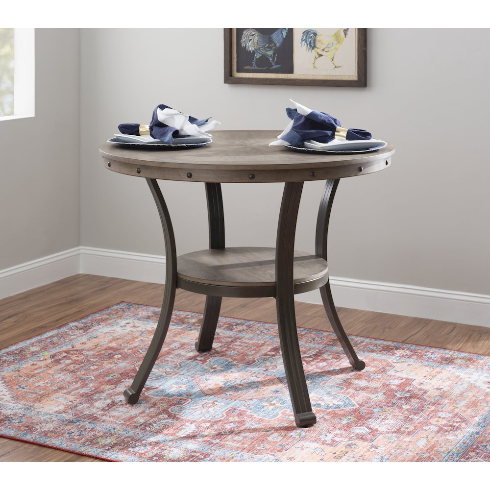 Franklin 5 Piece Gathering Counter Height Group Pewter. Picture 5