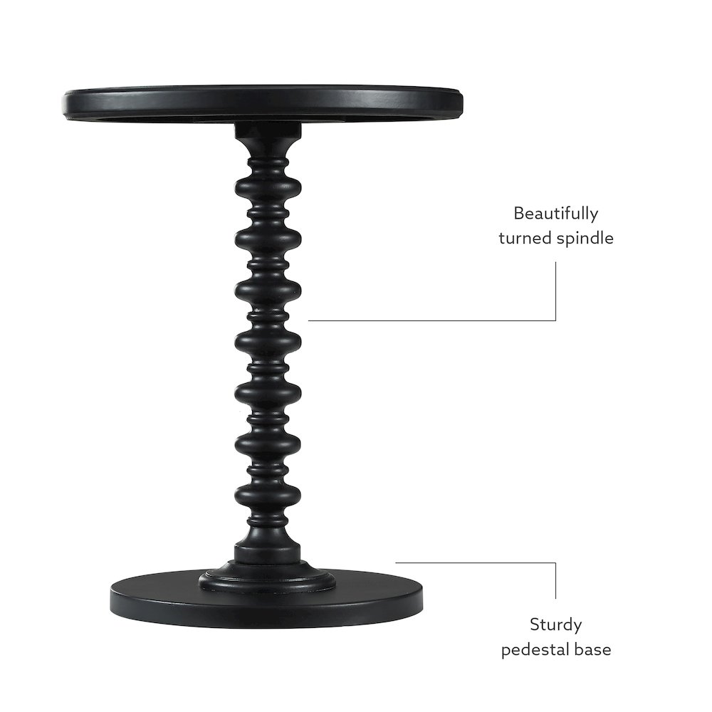 Black Round Spindle Table. Picture 8