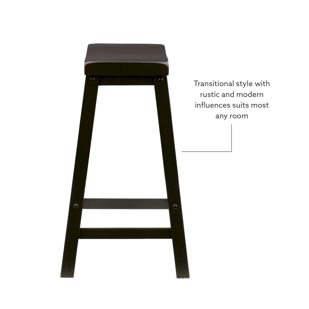 Antique Black with Sand Through Terra Cotta Counter Stool. Picture 9