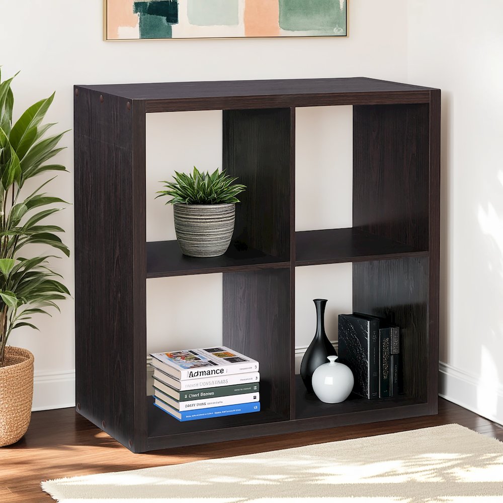 Galli 4 Cubby Storage Cabinet Espresso. Picture 5