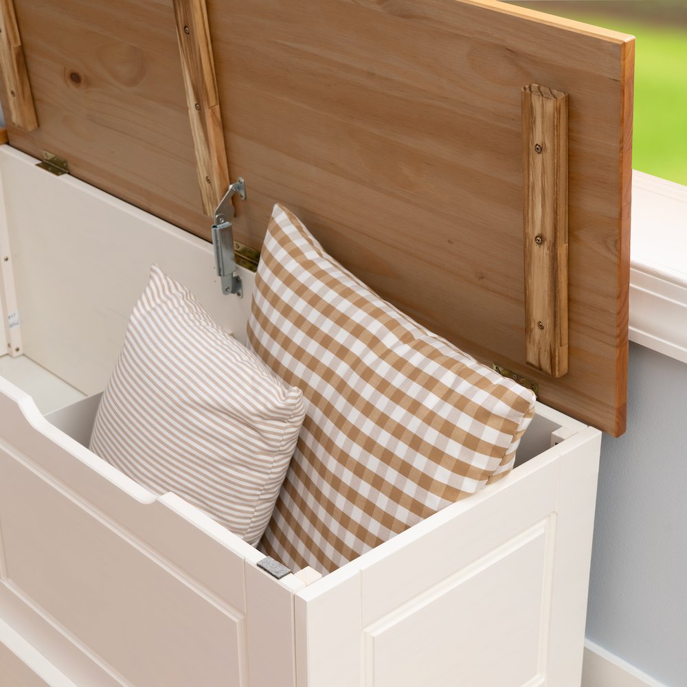 Tobin Backless Two Tone Breakfast Nook, Natural And White. Picture 6