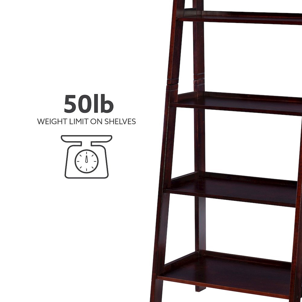 Acadia Ladder Bookshelf, Espresso. Picture 15