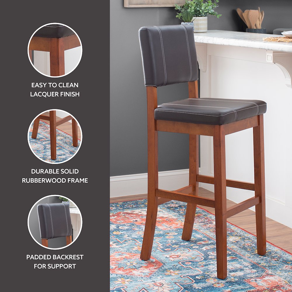 Milano Bar Stool Brown 30. Picture 10