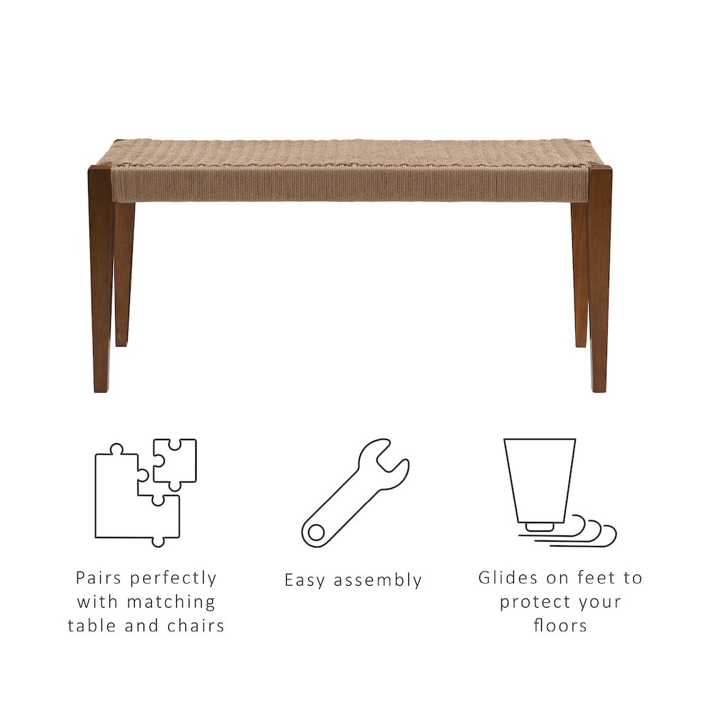 Cadence Dining Bench Brown. Picture 11