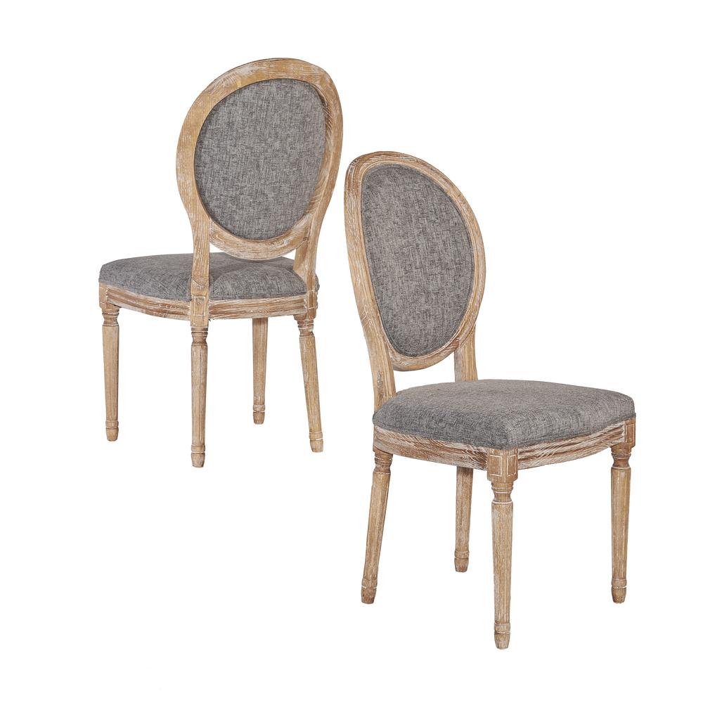 Avalon Charcoal Oval Back Chair Set Of Two. Picture 1