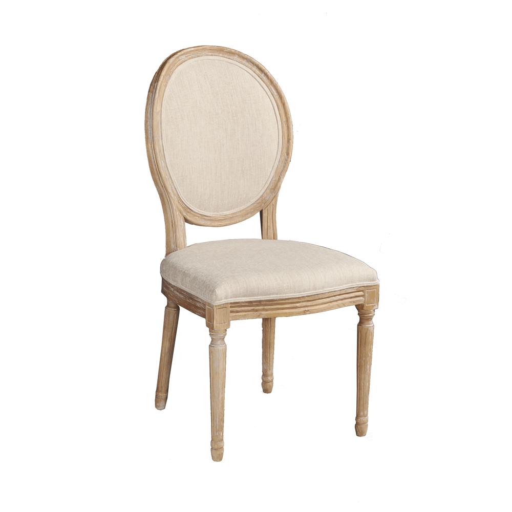 Avalon Linen Oval Back Chair Set Of Two. Picture 2