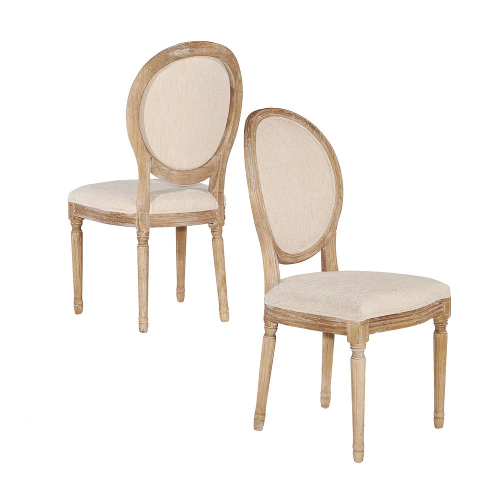 Avalon Linen Oval Back Chair Set Of Two. Picture 1