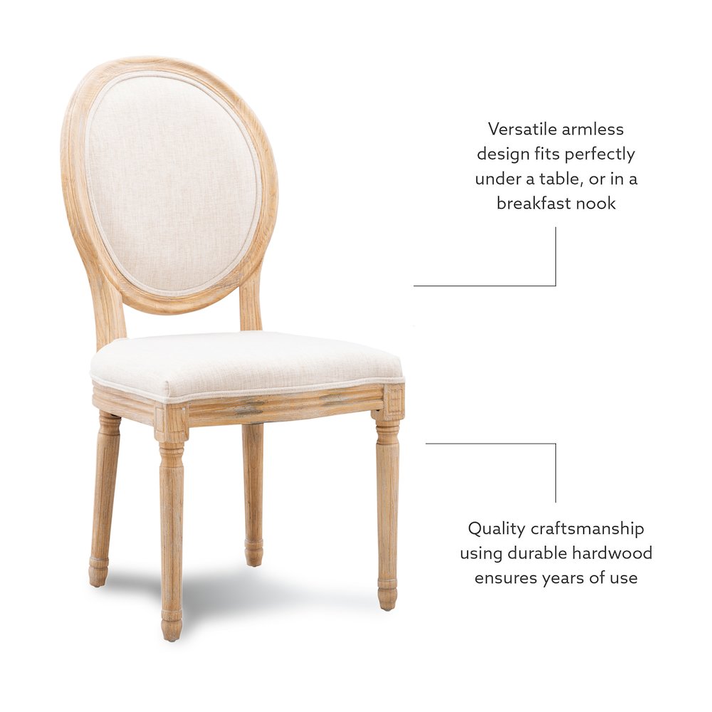 Avalon Linen Oval Back Chair Set Of Two. Picture 8