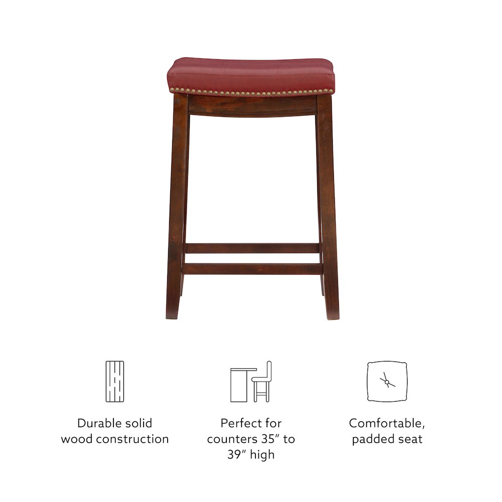 Claridge Red Counter Stool. Picture 12