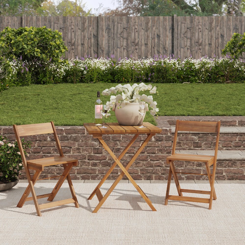Rockport Brown Three Piece Square Table Set. Picture 5