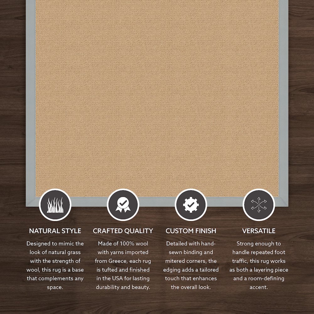 Athena Sisal & Ice Blue 8.9x12, Rug. Picture 2
