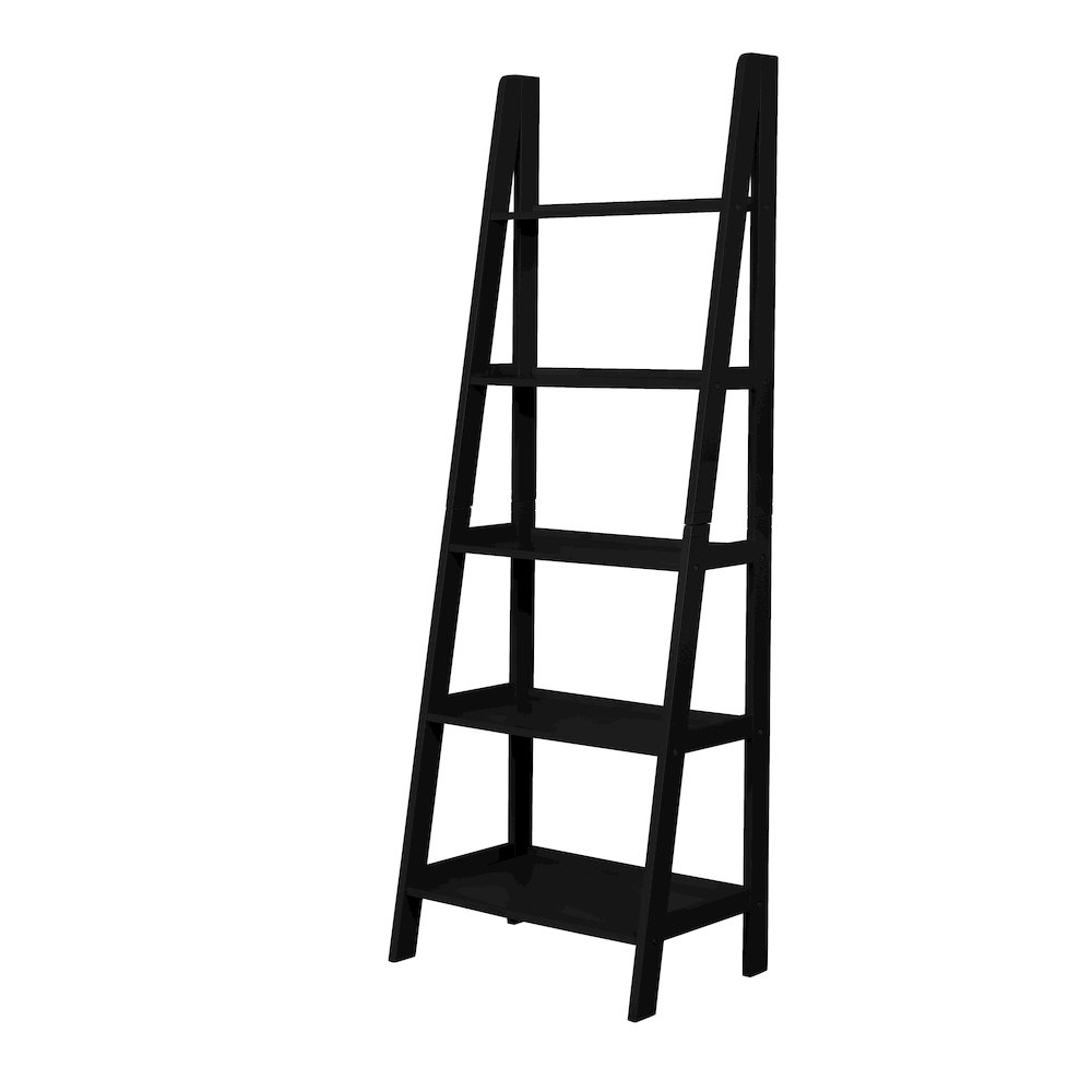Acadia Ladder Bookshelf, Black. Picture 1