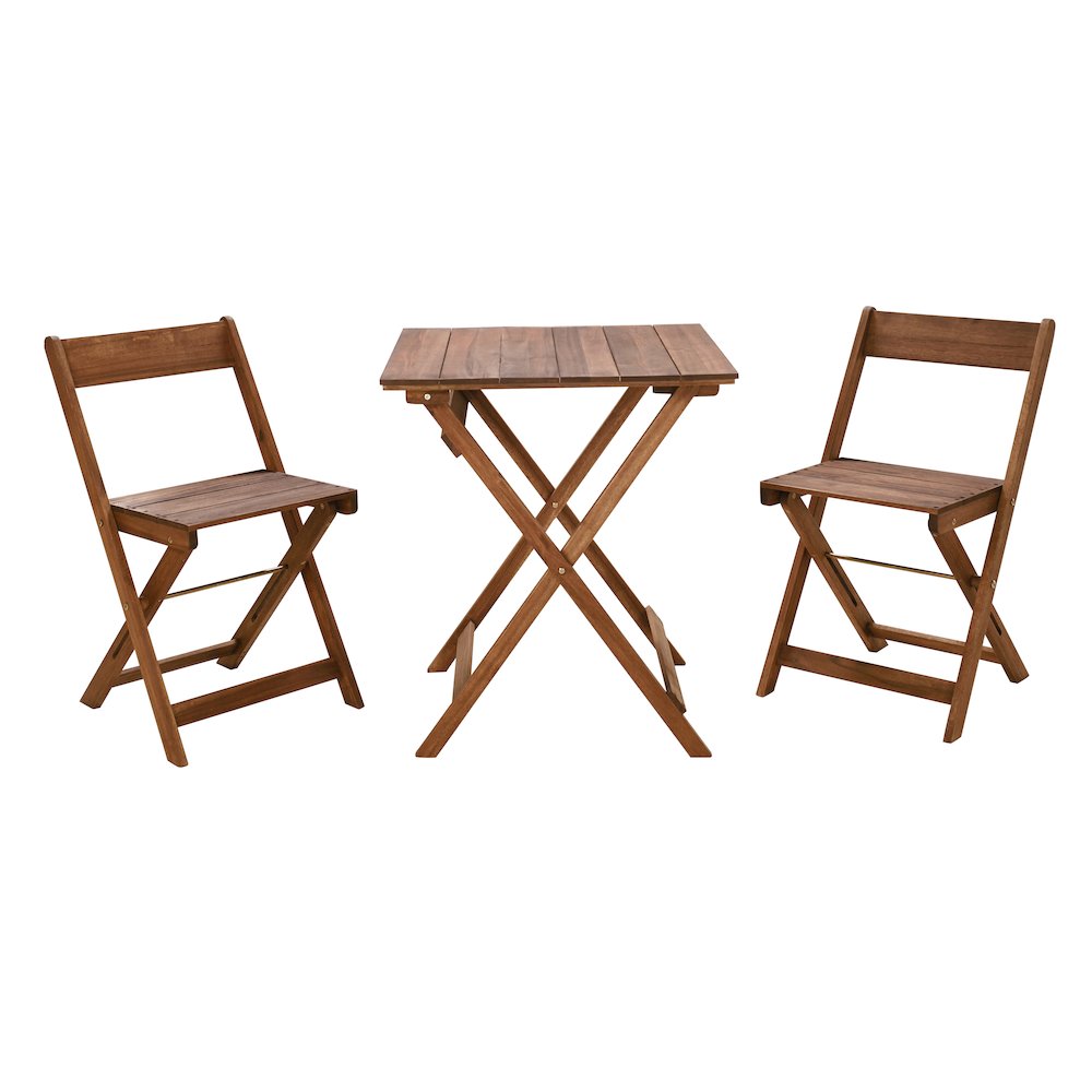 Rockport Brown Three Piece Square Table Set. Picture 9