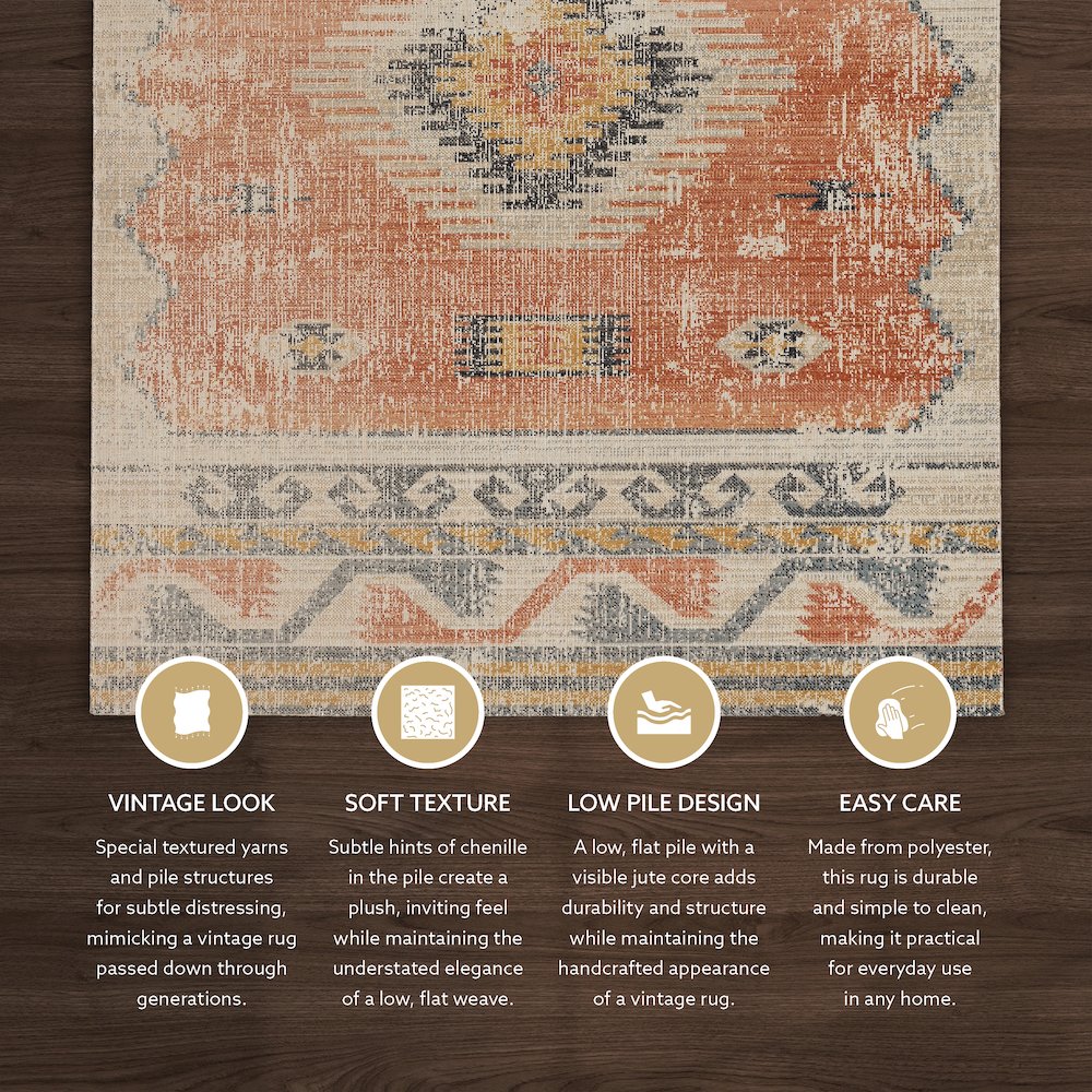 Great Zero Barlow Ivory & Rust 3x5, Rug. Picture 2